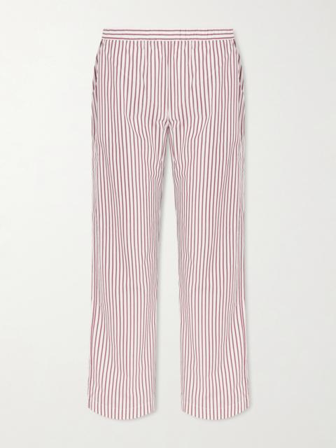 Striped Cotton-poplin Straight-leg Pants