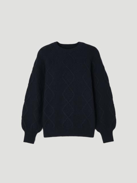 Wool Blend Cosy Cable Stitch Crew Neck Jumper