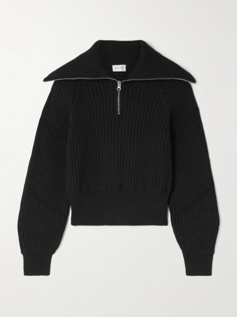 Chester Ribbed Cotton-blend Half-zip Sweater