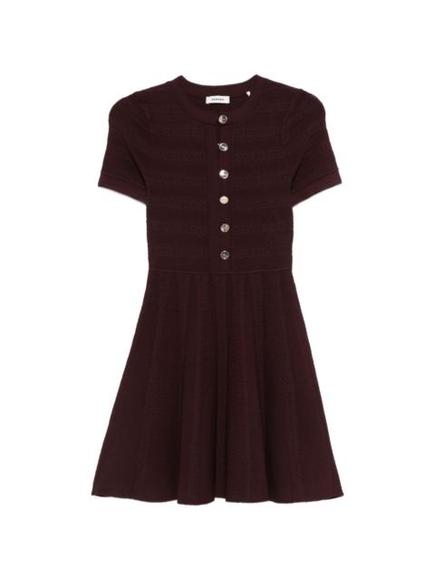 button knitted mini dress