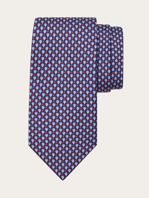 Ping pong print silk tie