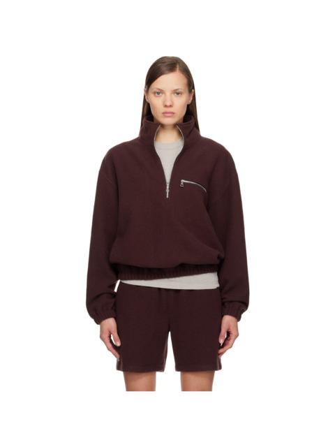SSENSE Exclusive Burgundy Fleece Jacket