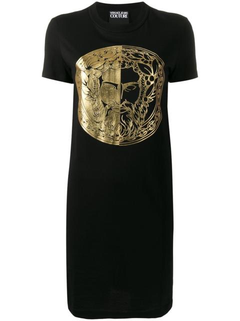 foil-print T-shirt dress