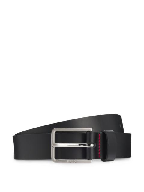 PIN-BUCKLE BELT IN ITALIAN LEATHER