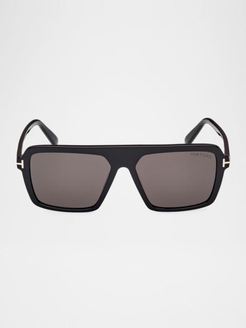 Men's Vincent Acetate Rectangle Sunglasses