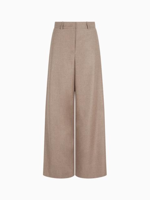 Wide-leg trousers in cashmere flannel