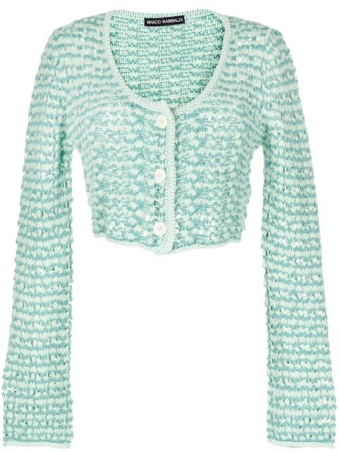 chunky-knit button-down cardigan