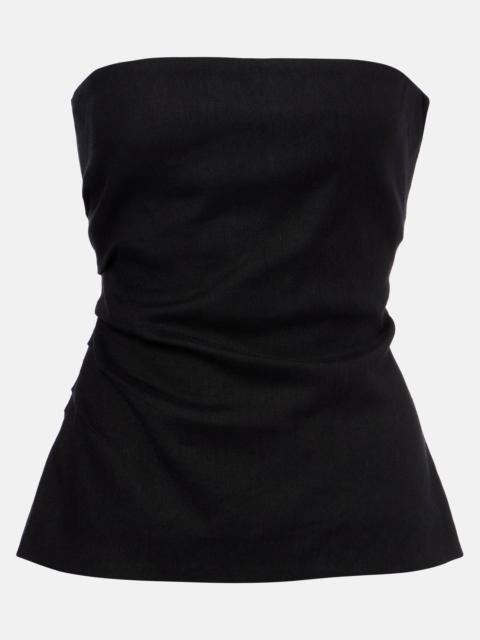 Dorian linen-blend tube top