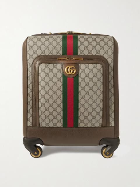 Savoy Leather-trimmed Printed Coated-canvas Suitcase