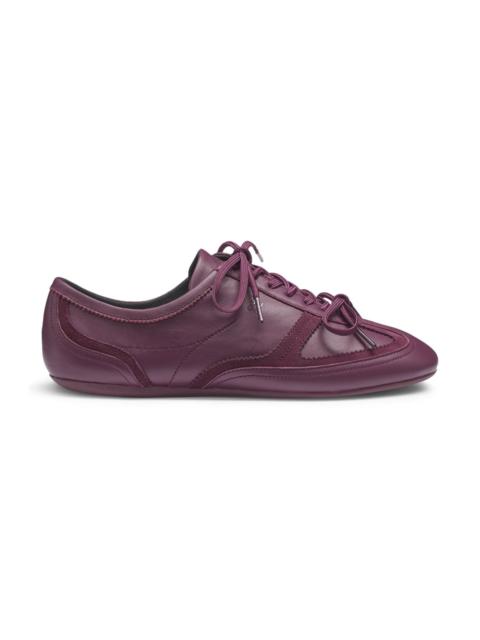 SUEDE-TRIM TRAINERS IN NAPPA LEATHER