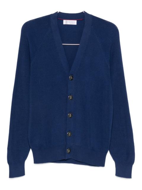 buttoned V-neck sweater