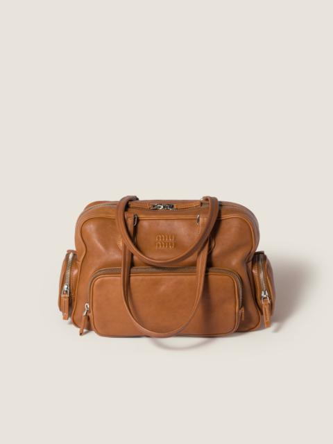 Pocket nappa leather top-handle bag