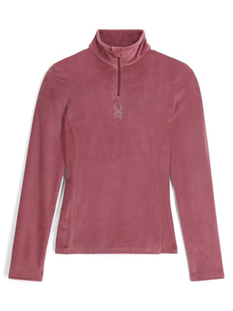 Womens Shimmer Bug Half Zip T-Neck - Acai
