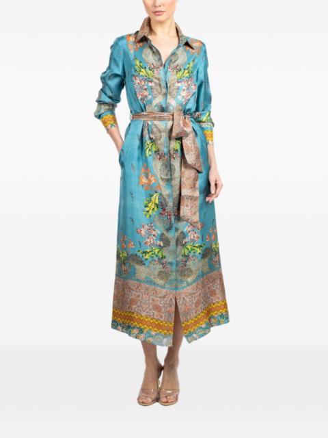 Aloe long-sleeve floral-print midi dress