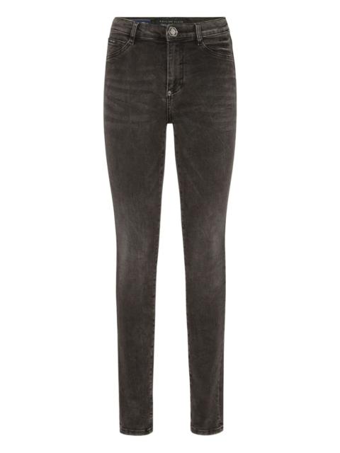 high-waisted skinny jeans