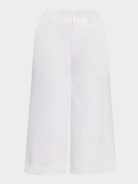 Drake Antigua Linen Wide-Leg Culotte Trousers