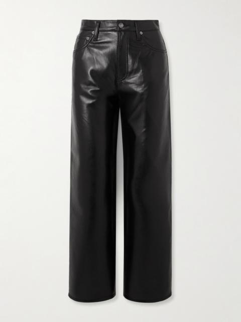 Ren Cropped High-rise Wide-leg Recycled Leather-blend Pants