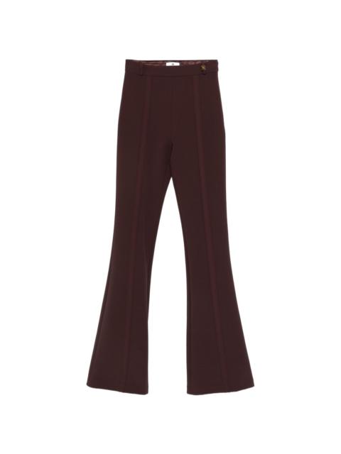 crepe flared trousers