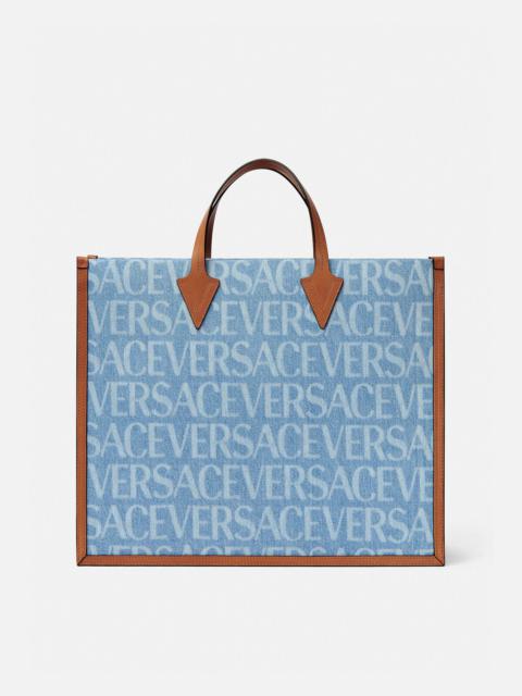 Versace Allover Denim Tote Bag