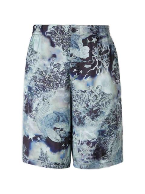 graphic-print shorts