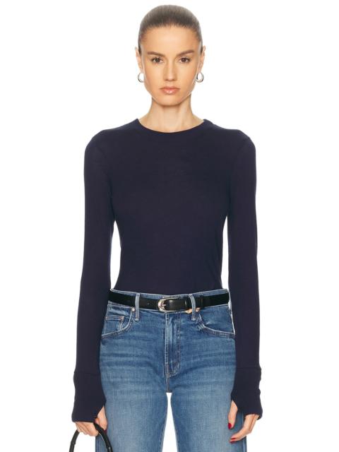 Cashmere Easy Cuffed Crewneck Top