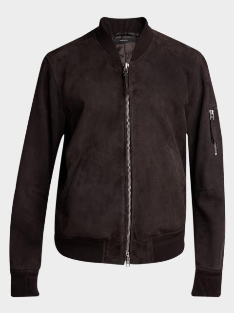 Men's Brushed Suede Bomber Jacket