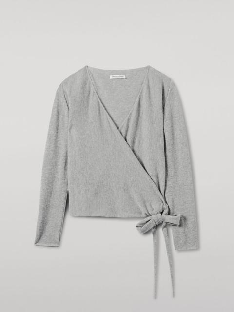 Ballet Wrap Grey Cashmere Cardigan