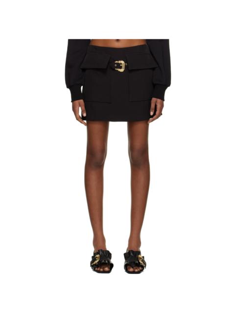 Black Baroque Buckle Miniskirt