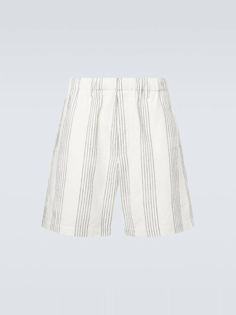 Kantha striped cotton Bermuda shorts