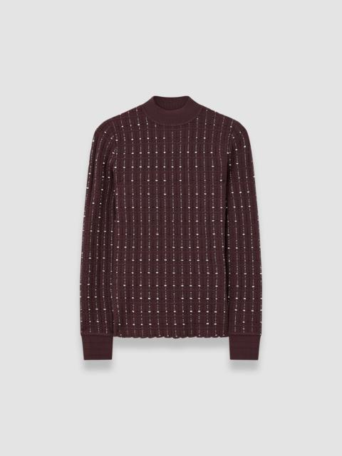 Fragmented Stripes Mock Neck Top