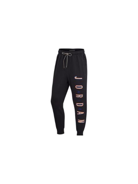Men's Air Jordan Logo Printing Fleece Lined Stay Warm Drawstring Bundle Feet Sports Pants/Trousers/J