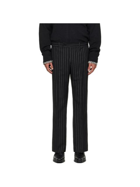 Black Loose Fit Flare Trousers