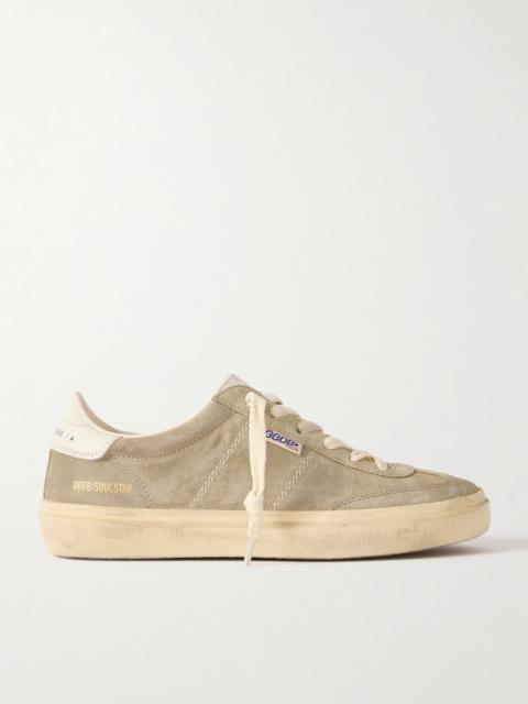 Soul-star Distressed Leather-trimmed Suede Sneakers