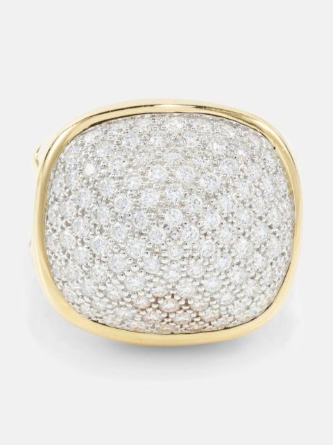 Tigella 18kt gold ring with diamonds