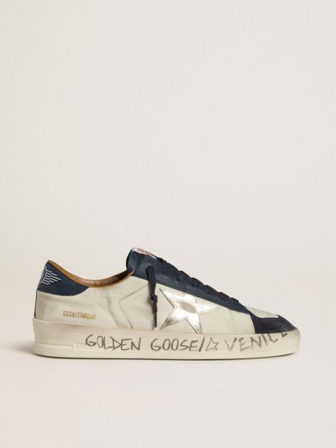 Men's Stardan in nubuck with metallic leather star and blue nappa heel tab