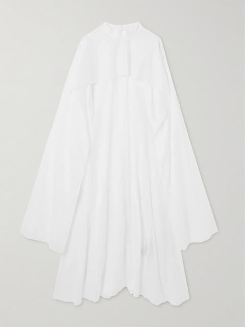 Cape-effect Cotton-poplin Maxi Dress