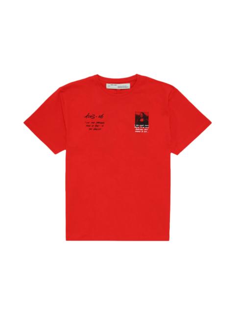 OFF-WHITE Oversized Monalisa Graphic Print T-Shirt Red