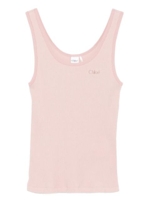 embroidered-logo tank top