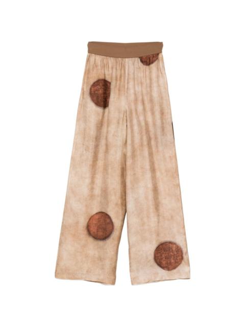 Pansy dot-print trousers