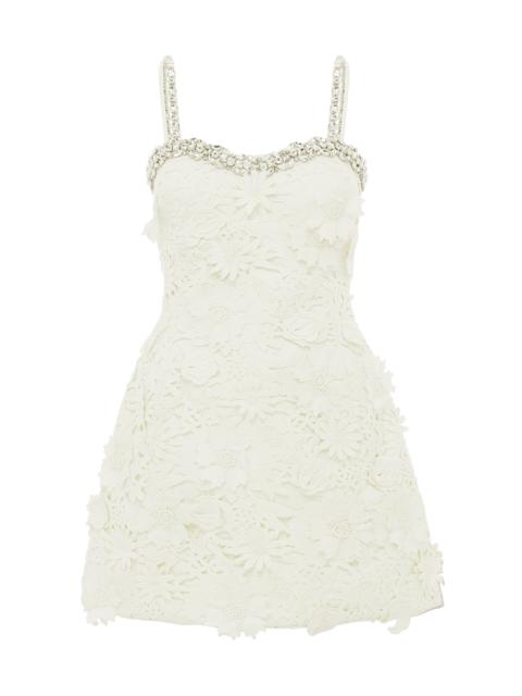 Sophia Embellished Lace Mini Dress white