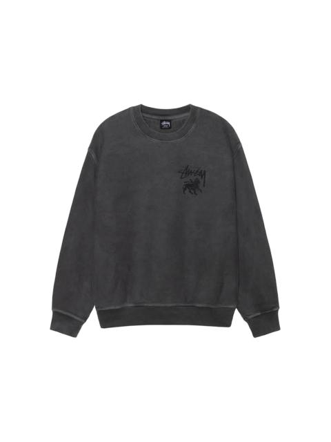 Stussy Rasta Lion Pigment Dyed Crew Black
