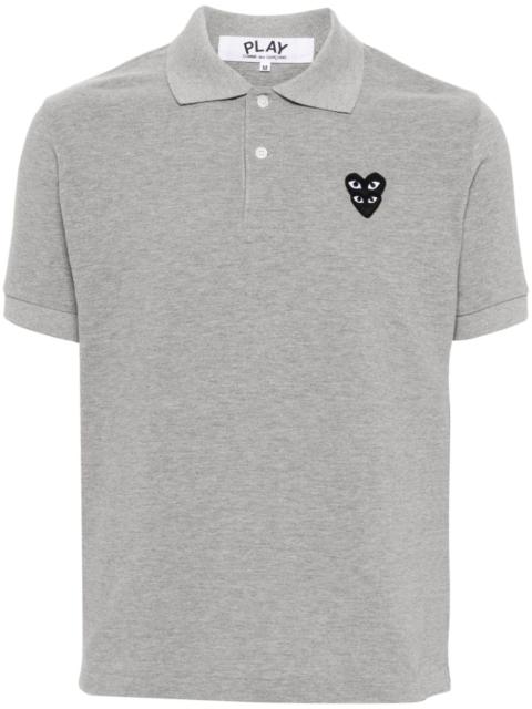heart-patch cotton polo shirt