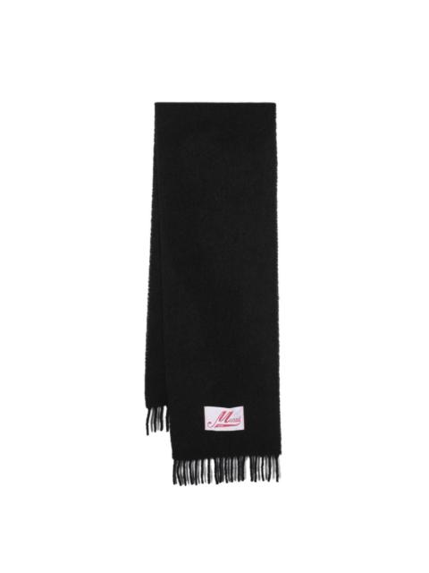 logo-patch knitted scarf