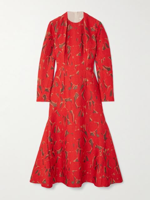 Seneca Cutout Twill Midi Dress