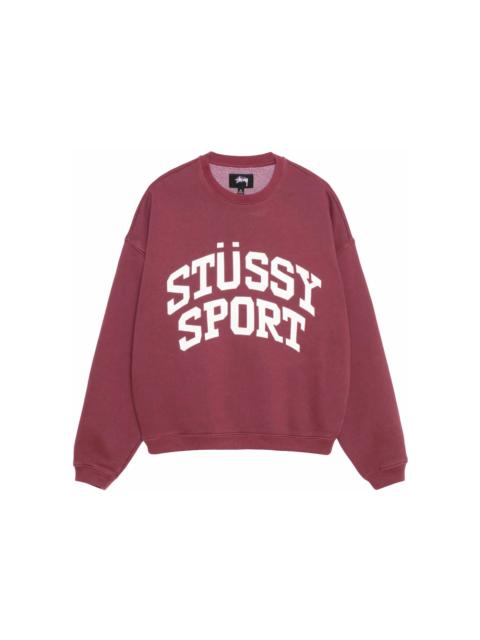 Stussy Big Crackle Sport Crew Burgundy