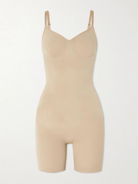 Seamless Sculpt Mid Thigh Bodysuit - Clay Beige