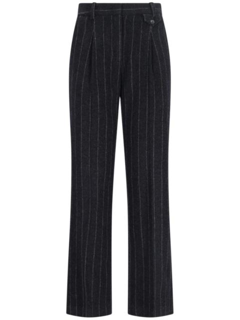 pinstripe-pattern tailored trousers