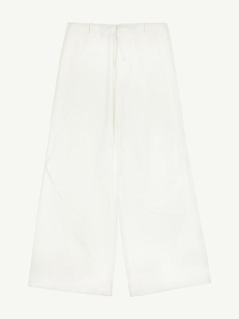 Wide-Leg Twill Trousers