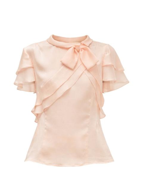 ruffle bow blouse