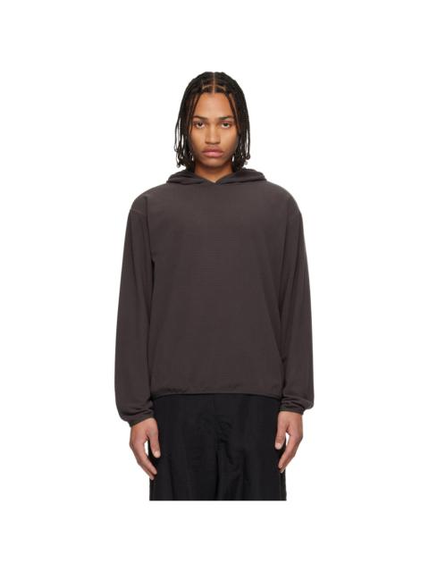 Gray Waffle Knit Hoodie